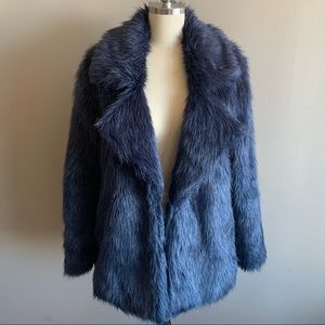 Somedays Lovin Faux Fur Navy Blue Coat